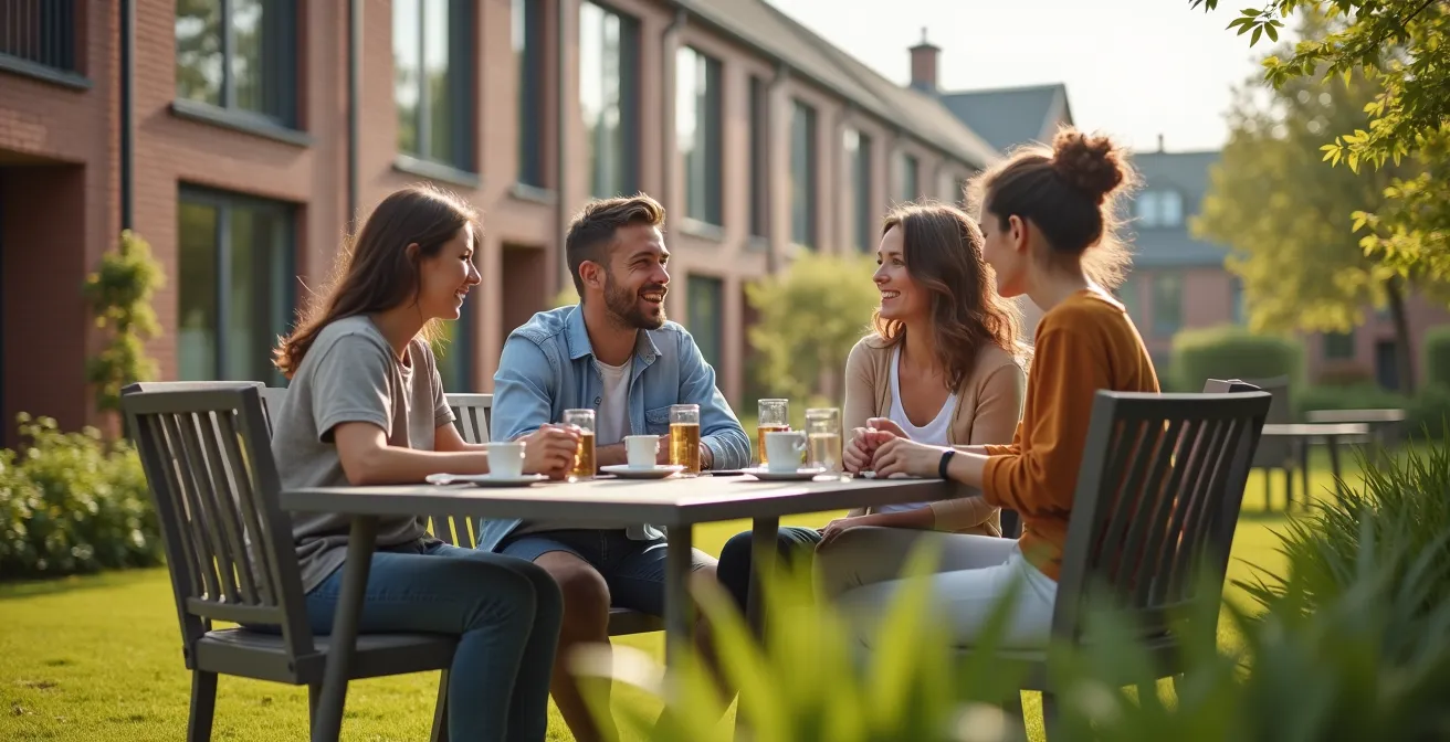 Moderne co-housing units met gedeelde binnentuin in Gent