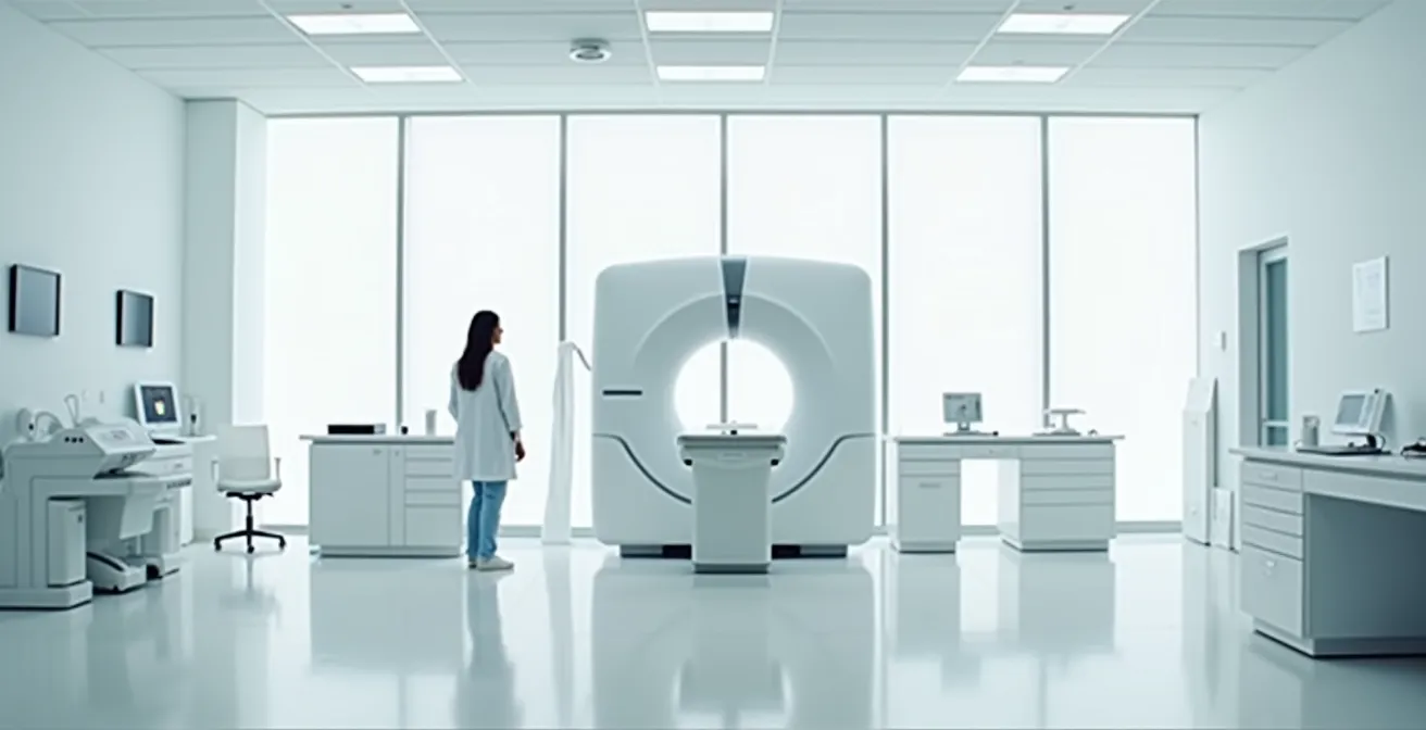 Moderne medische DEXA-scanner in klinische setting met professional