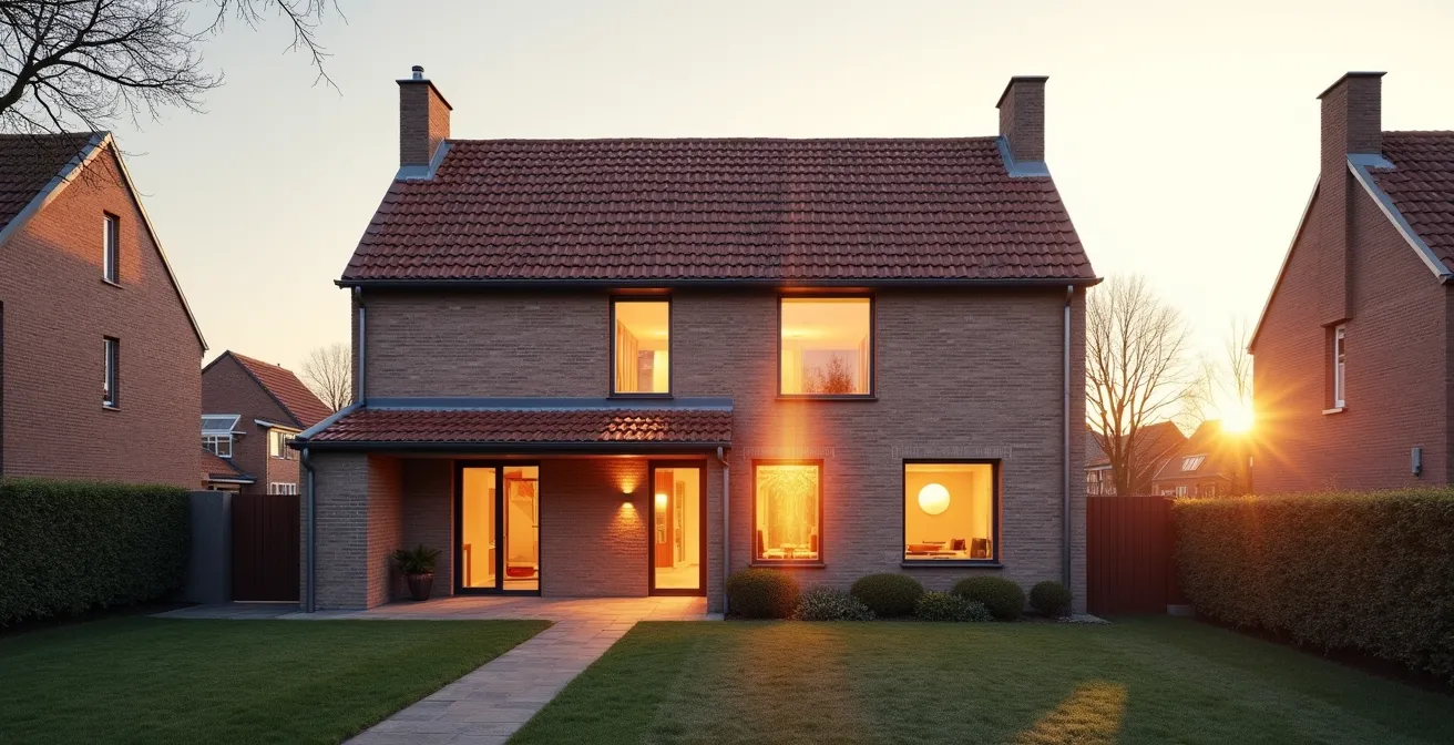 Vergelijking energieprestatie voor en na spouwmuurisolatie in typisch Belgisch huis