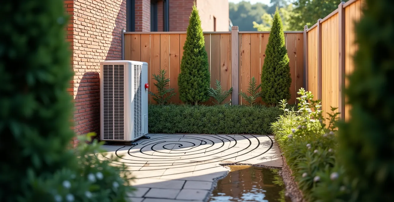 Correcte plaatsing buitenunit warmtepomp volgens Vlaamse geluidsnormen