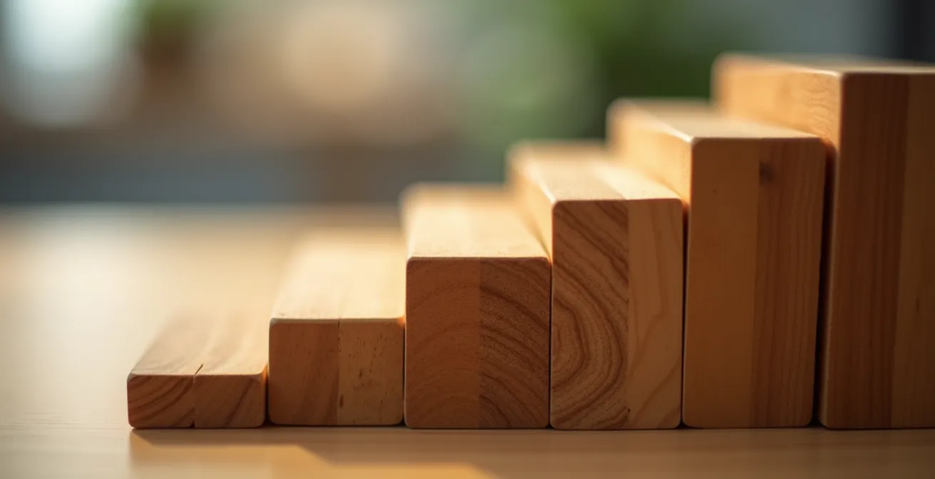 Visuele weergave van gefaseerde terugkeer naar werk met opbouwende elementen