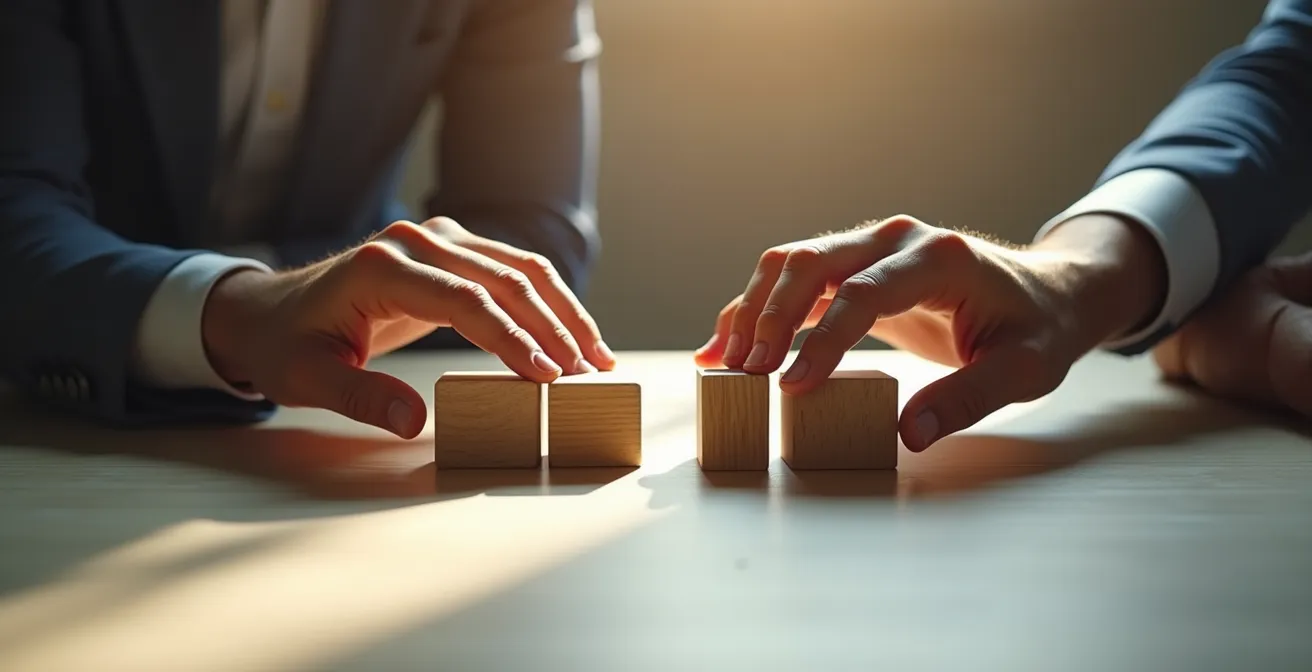 Professional combineert menselijke expertise met digitale tools in moderne werkomgeving